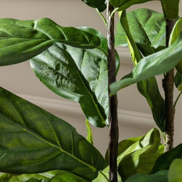Artificial Fiddle Fig Tree UV/IFV in Black Planter - Image 2