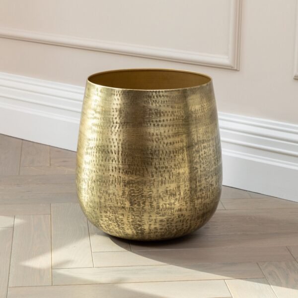 Artificial Fiddle Fig UV/IFV in Gold Metal Planter - Image 3