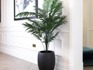 Artificial Paradise Palm Tree UV/IFV in Black Planter